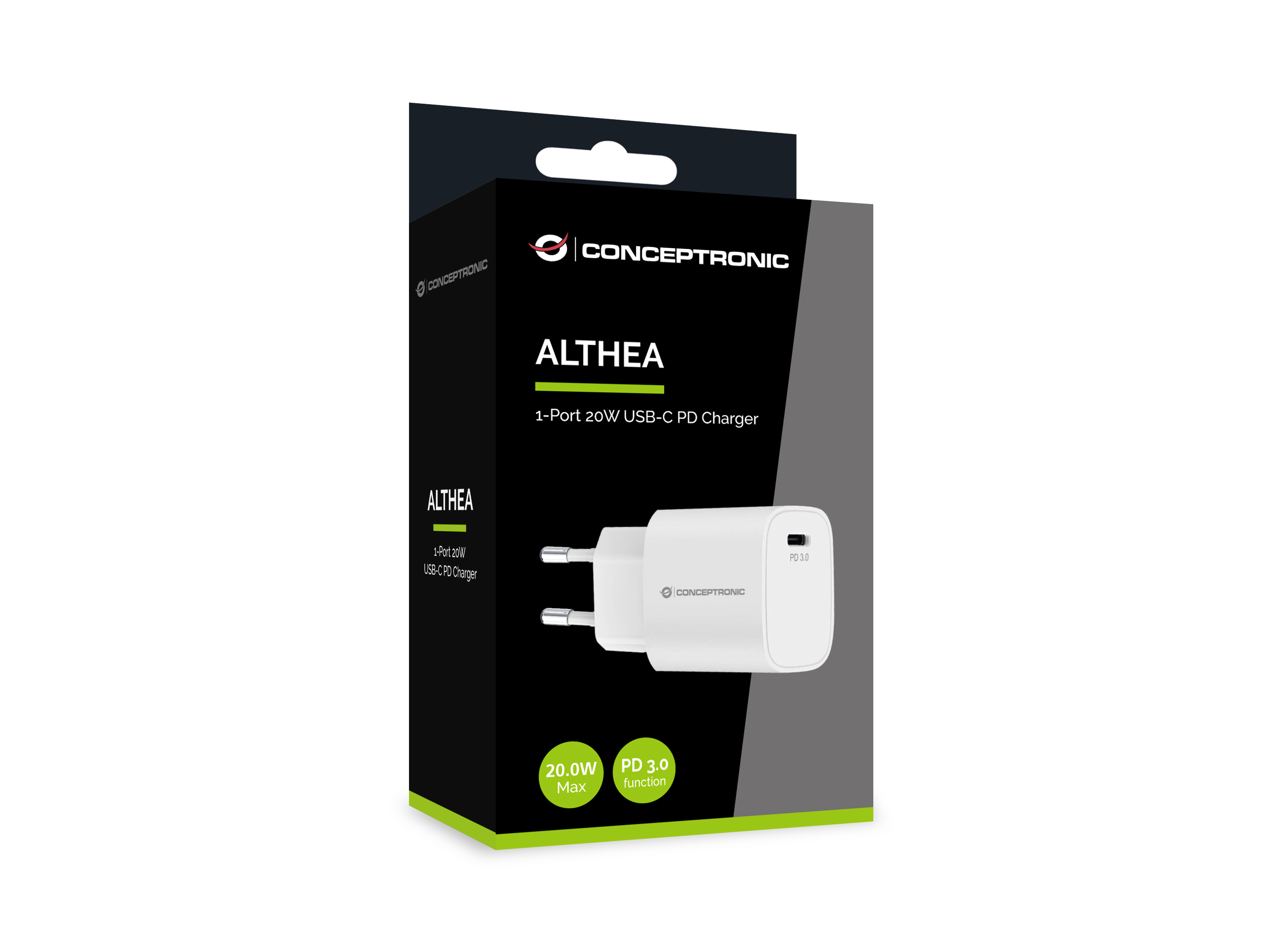 Conceptronic Ladegerät 1Port USB-C 20WPD3.0 Desk ws, Ansicht 3