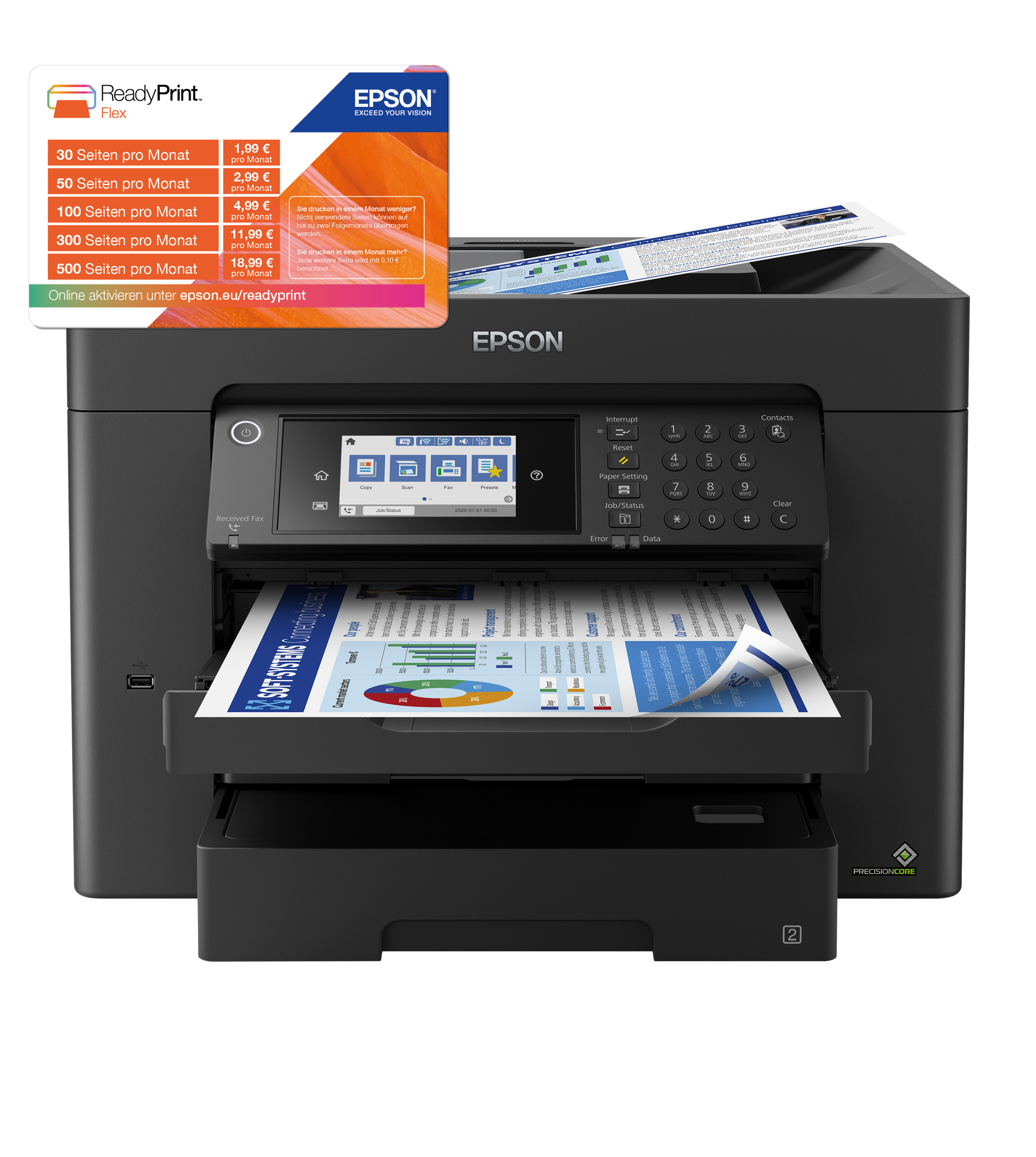 Epson WorkForce WF-7840DTWF - Multifunktionsdrucker - Farbe - Tintenstrahl - A3 (297 x 420 mm), Ansicht 2