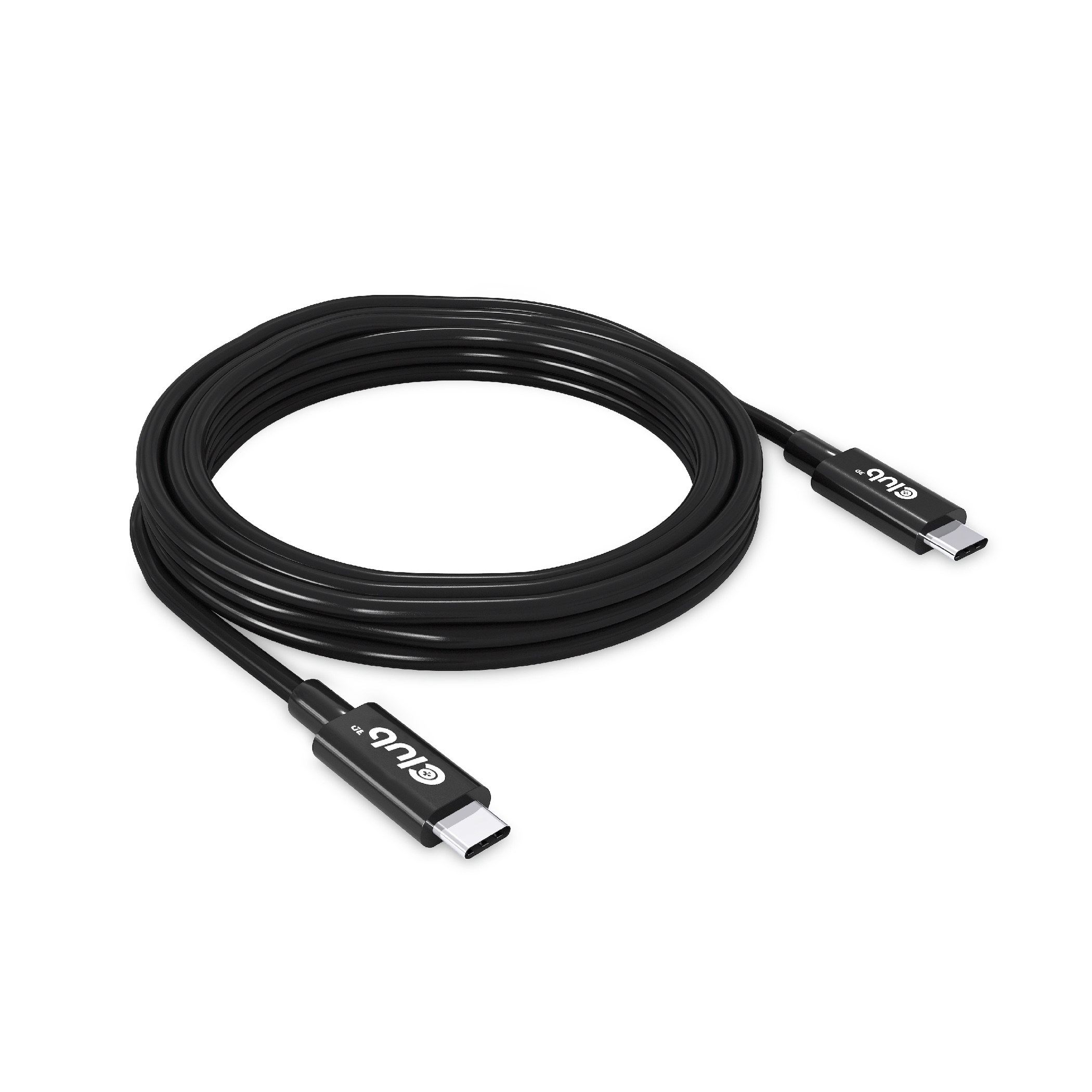 Club 3D USB-Kabel - 24 pin USB-C (M) zu 24 pin USB-C (M) - USB4 Gen3x2 - 48 V - 5 A - 3 m - aktiv -Support von 4K 120 Hz, Ansicht 2