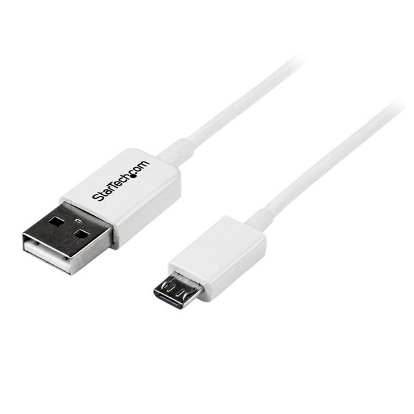 StarTech.com 2m USB 2.0 A auf Micro USB B Kabel - USB A / Micro B Datenkabel / Anschlusskabel - Weiß - USB-Kabel, Ansicht 2