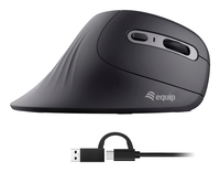 Equip Ergonomische Maus USB-A/-C Stker Rechts schwarz - Maus - 6 Tasten