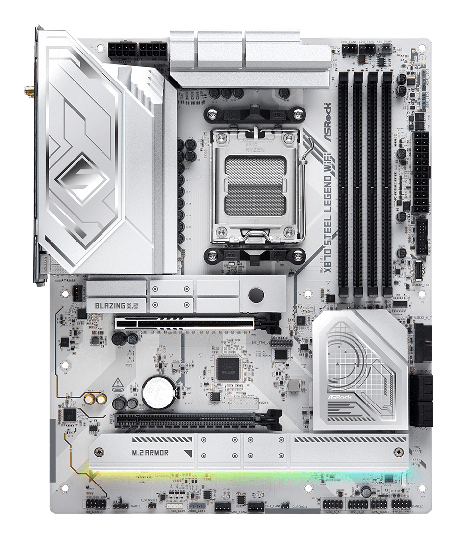 ASRock X870 Steel Legend WiFi - Motherboard - ATX - Socket AM5 - AMD X870 Chipsatz - USB4, USB 3.2 Gen 1, USB 3.2 Gen 2, Ansicht 4
