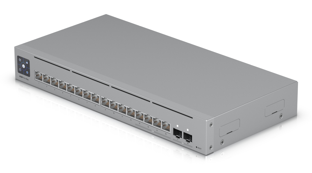 UbiQuiti Switch full managed Layer3 18 Port• 4x 2.5 GbE• 12x• 2x SFP+• Desktop• - Switch - 84 Gbps, Ansicht 3
