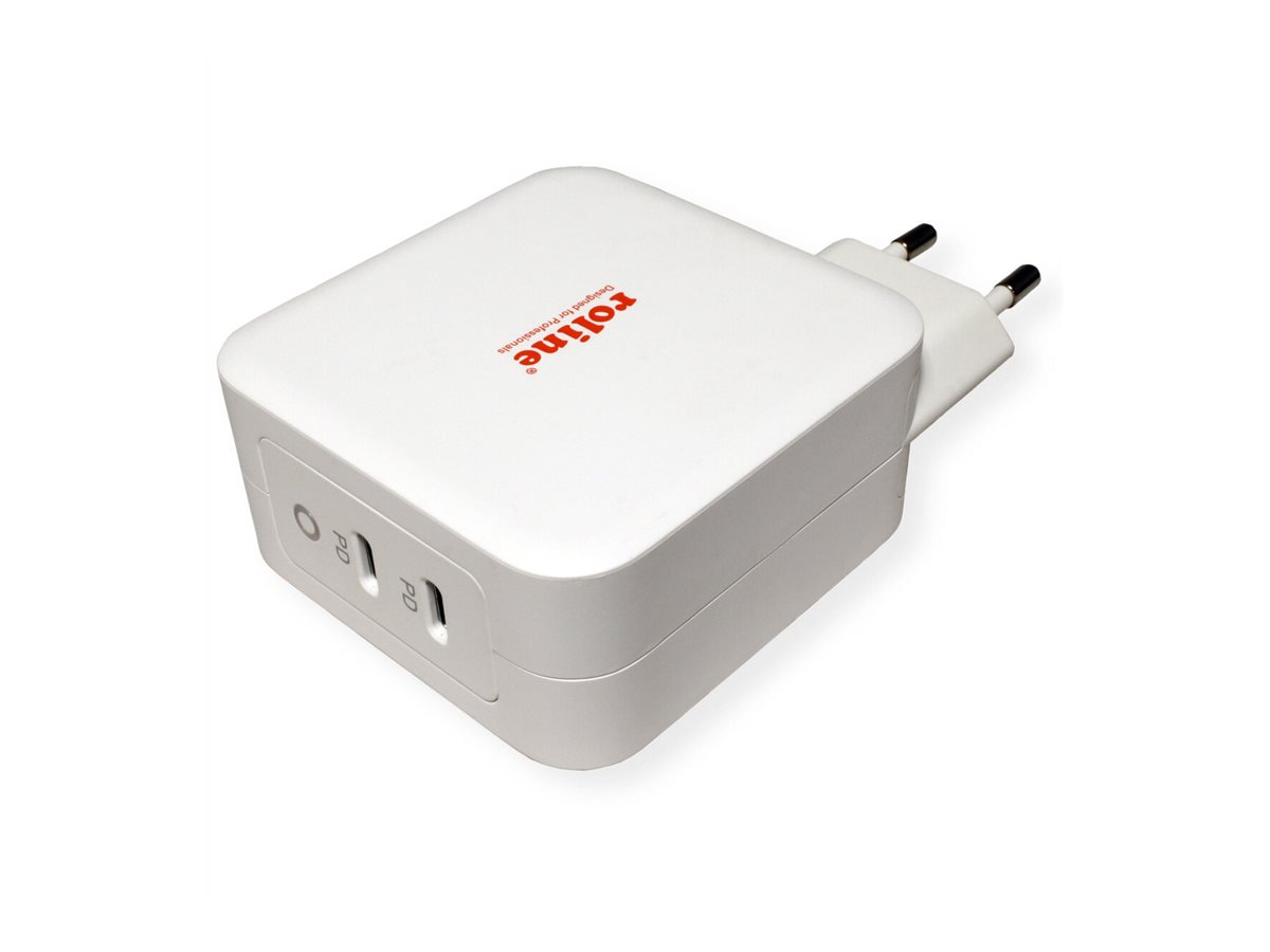 ROTRONIC-SECOMP Roline - Netzteil - 100 Watt - 5 A - PD 3.0, QC 3.0 - 2 Ausgabeanschlussstellen (USB-C), Ansicht 3