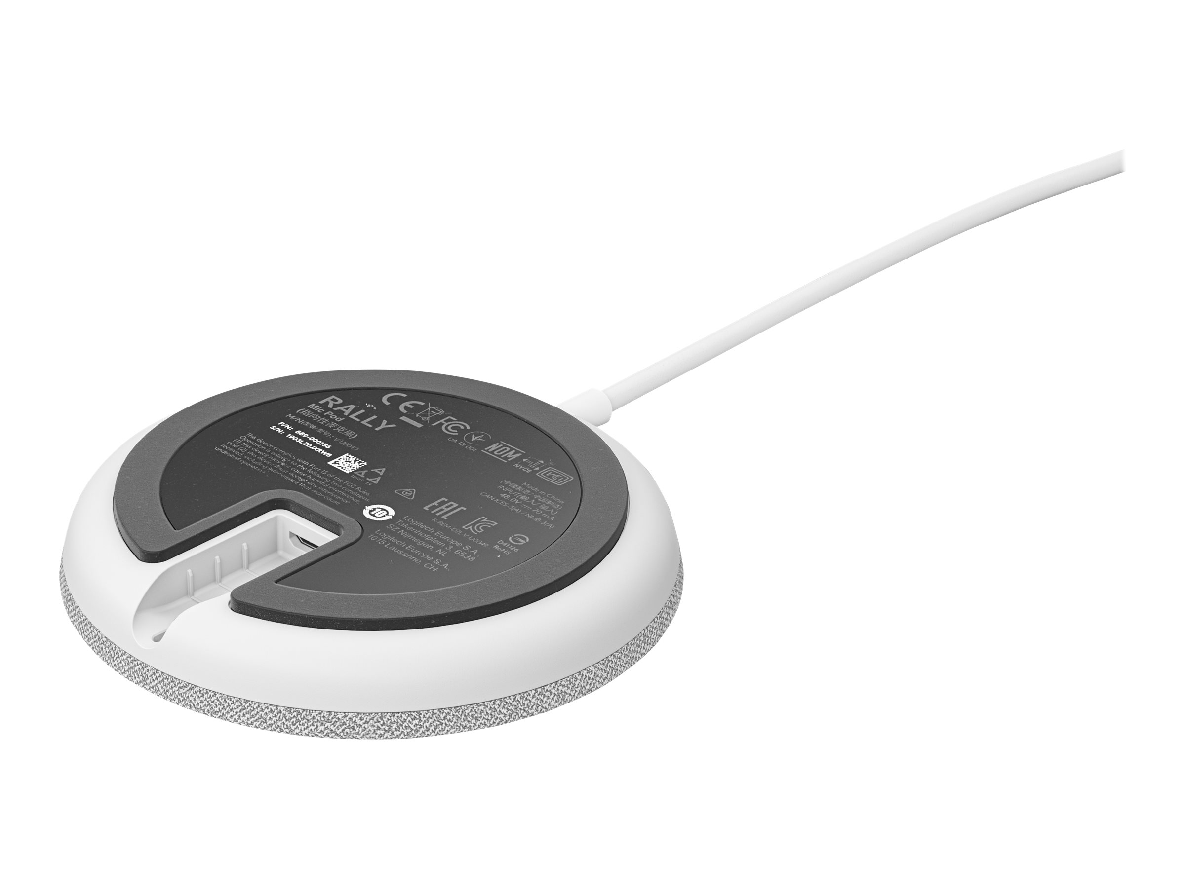 Logitech Rally Mic Pod - Mikrofon - weiß - Skype-zertifiziert