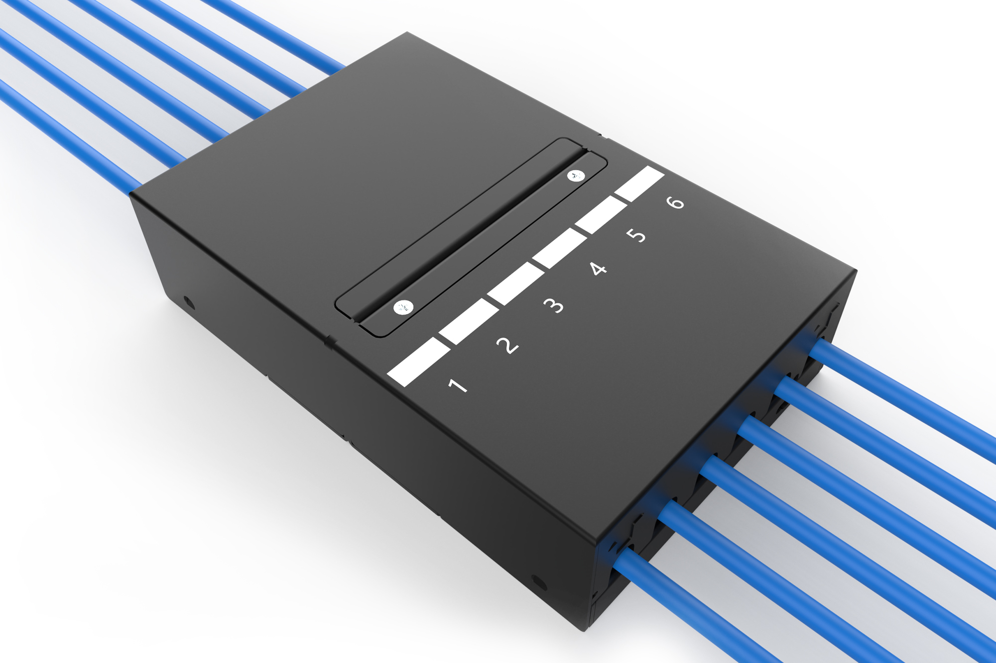 DIGITUS Konsolidierungspunkt-Box, 6 Ports Keystone-Module mit intelligentem Kabelmanager, Ansicht 3