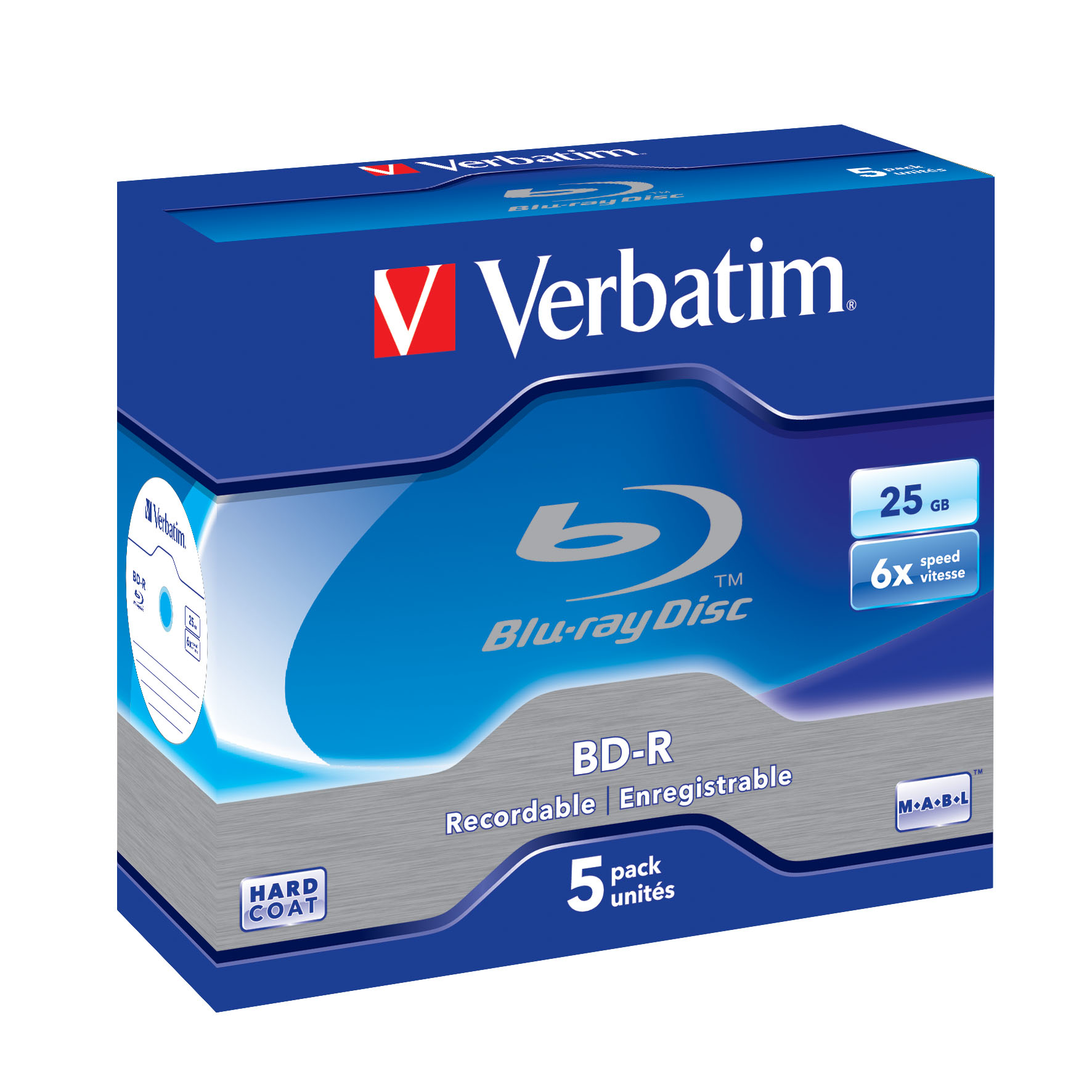 Verbatim 5 x BD-R - 25 GB 6x - Jewel Case (Schachtel), Ansicht 2