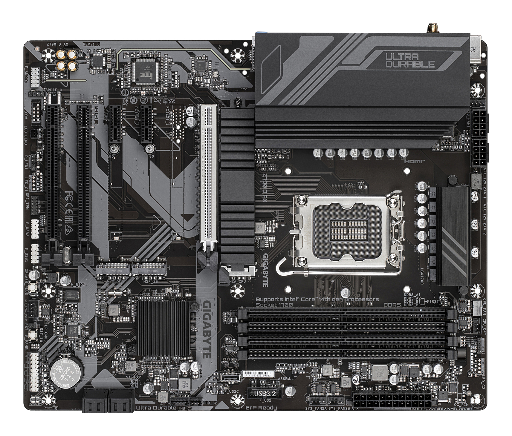 Gigabyte Z790 D AX - 1.0 - Motherboard - ATX - LGA1700-Sockel - Z790 Chipsatz - USB 3.2 Gen 1, USB 3.2 Gen 2, Ansicht 3