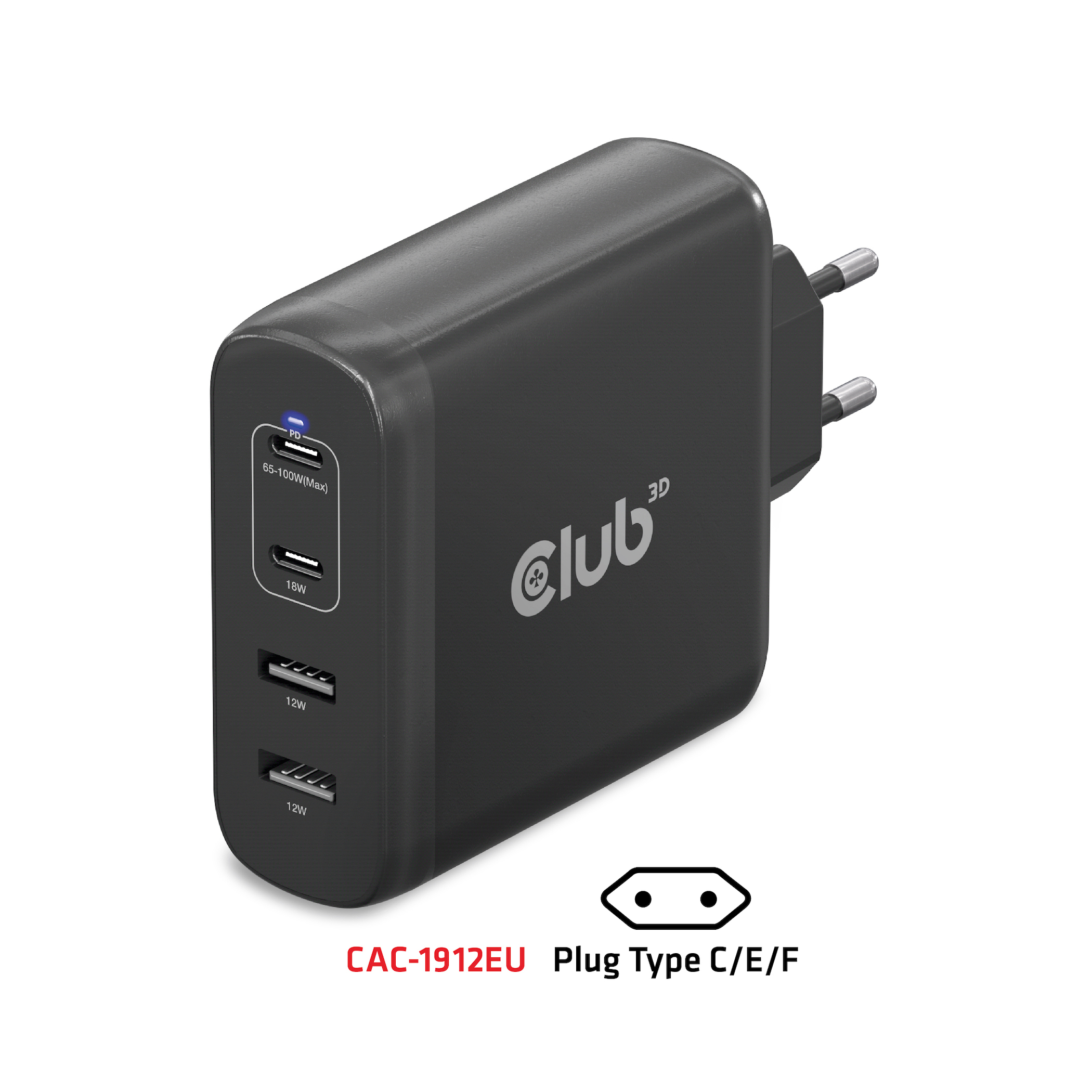 Club 3D CAC-1912EU - Universal - Drinnen/Draußen - 100-240 V - 50-60 Hz - 100 W - 5-20 V, Ansicht 2