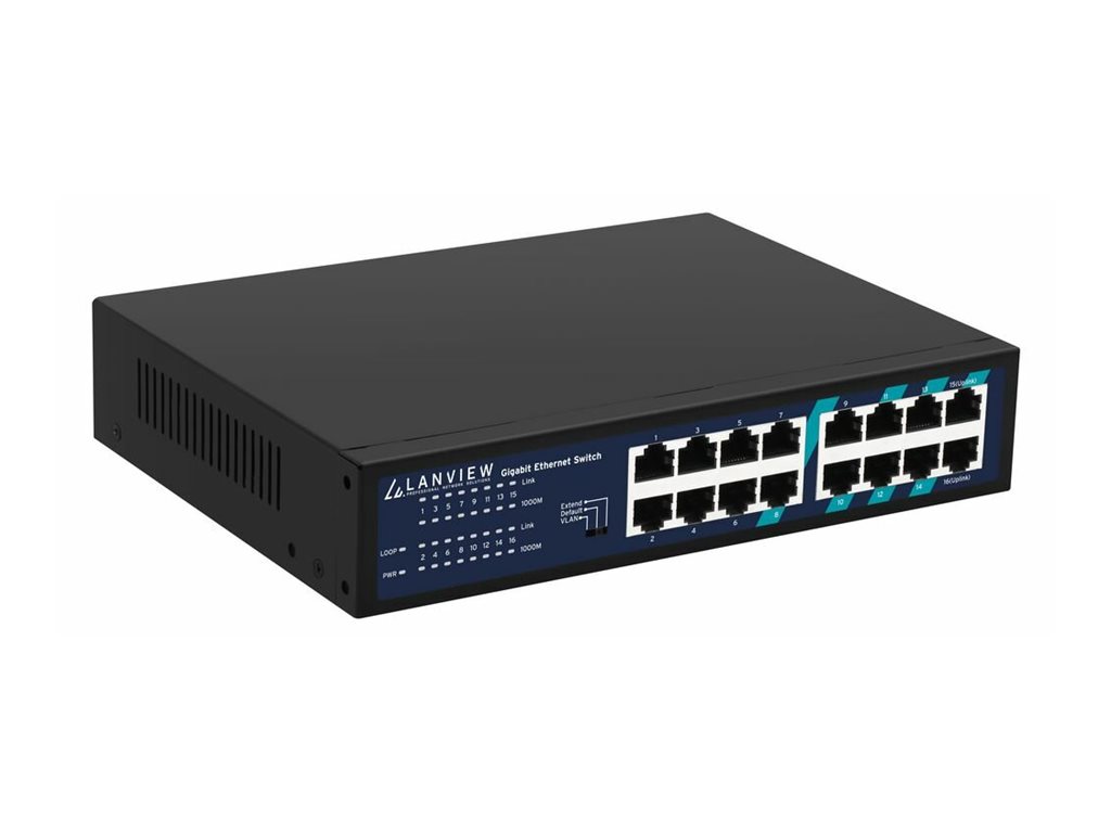 Lanview Unmanaged Full Intelligent Ethernet - Switch - 1 Gbps, Ansicht 2