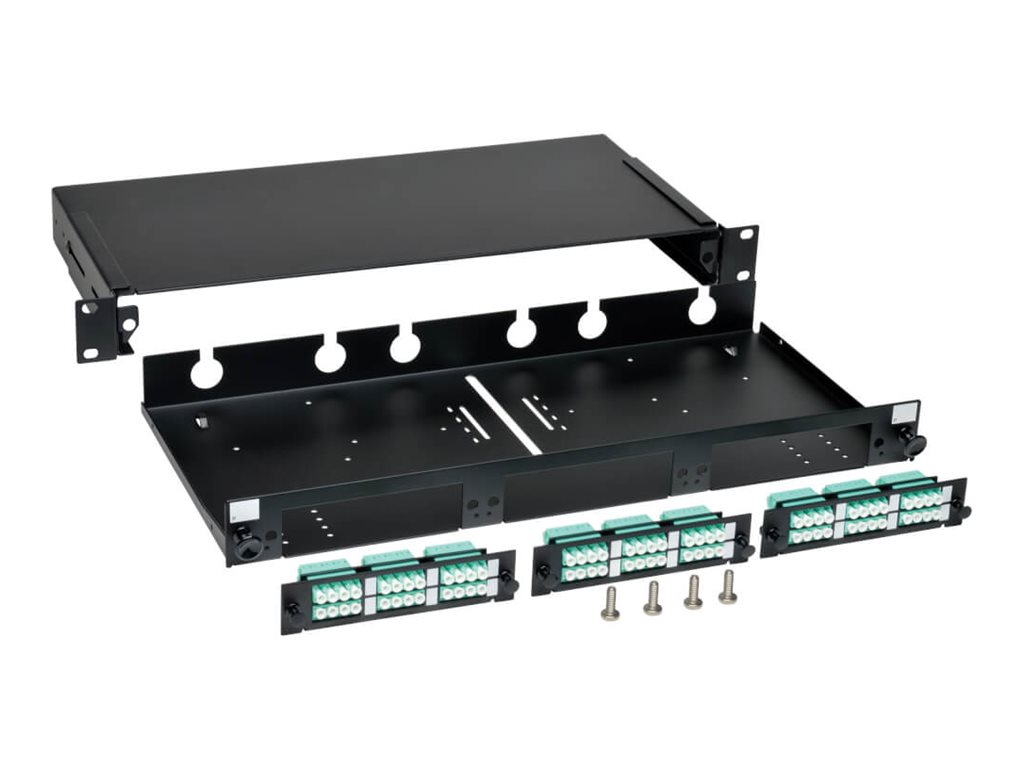 Tripp Eaton Tripp Lite Series 36-Port LCLC Rackmount Fiber Enclosure Feed Through Patch Panel 1U - Patch Panel - Rack montierbar - LC x 36 - Schwarz - 1U - 48.3 cm (19)