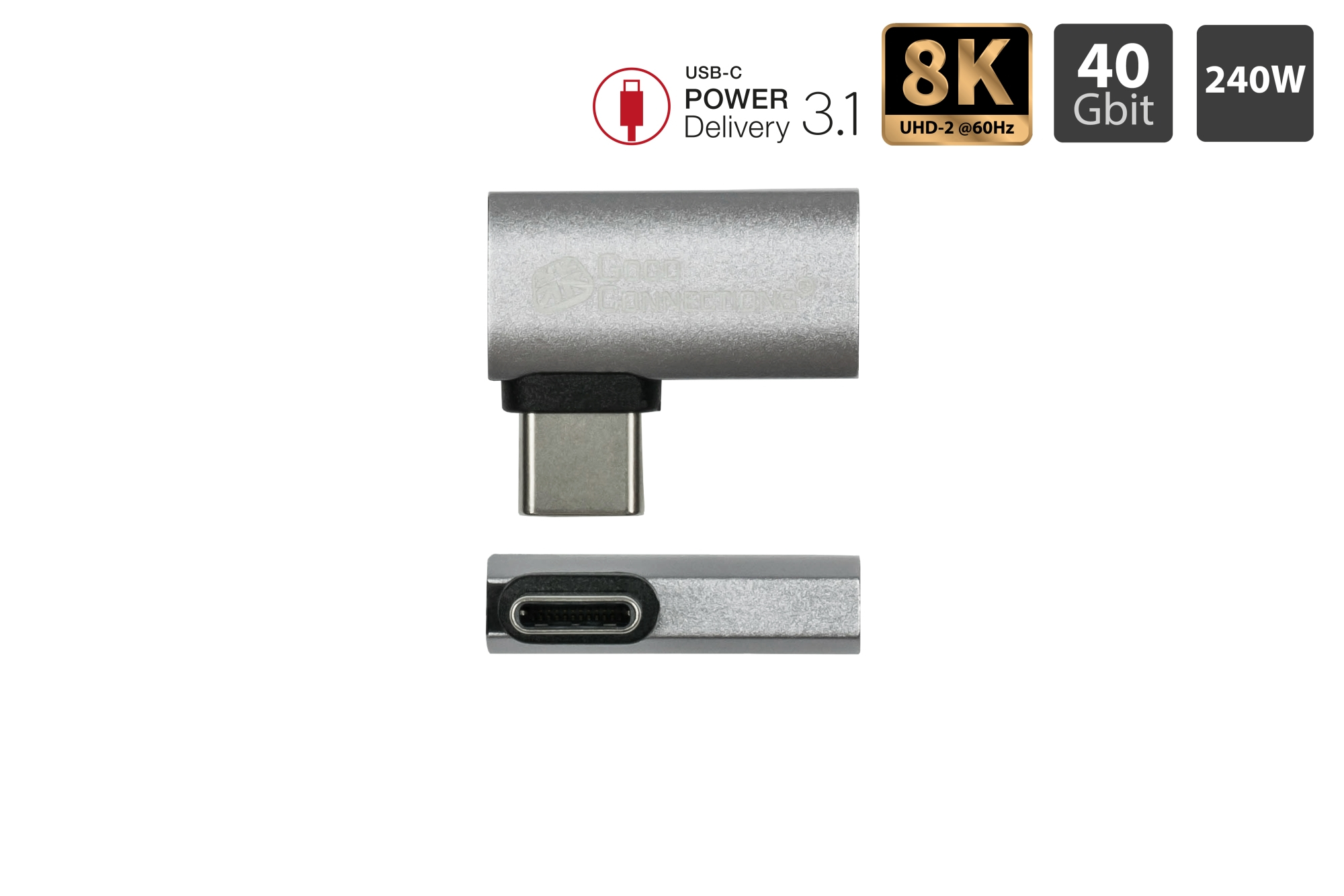 Good Connections USB 4.0 Gen.3x2 Winkeladapt. USB-C - Adapter - Digital/Daten, Ansicht 3