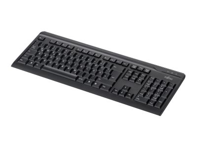 Fujitsu KB410 - Tastatur - USB - Deutsch - Schwarz - für Celsius J550, M7010, M770, W580; ESPRIMO G558, P558, Q958; FUTRO Q940, S5010, S7010, S9010