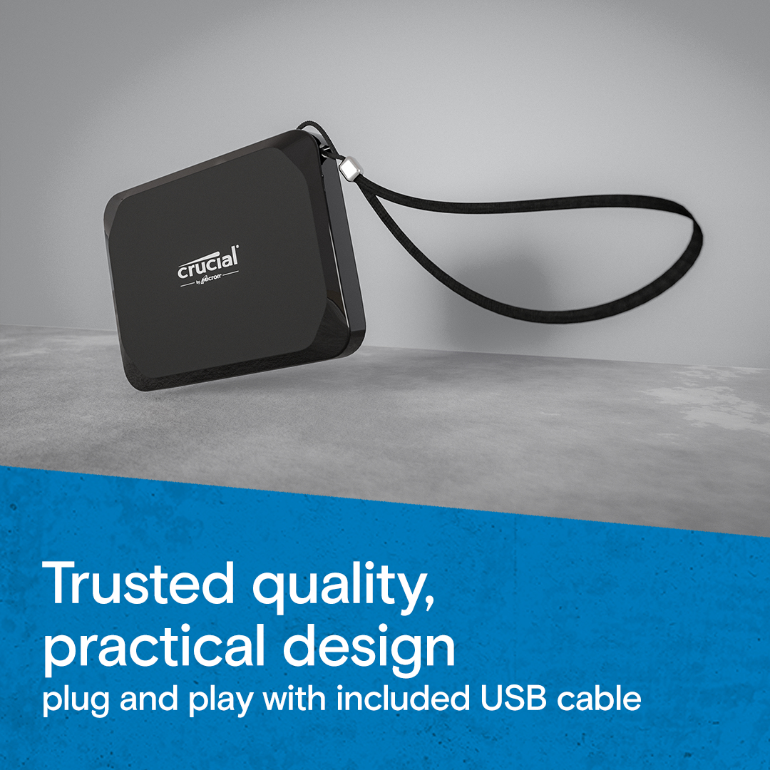 Micron Crucial X9 - SSD - 4 TB - extern (tragbar) - USB 3.2 Gen 2 (USB-C Steckverbinder), Ansicht 2