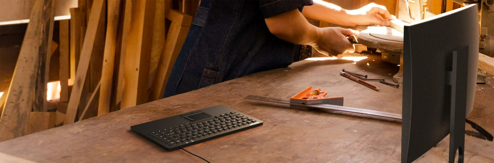 KeySonic Tas KSK-5230IN IP68 Touchpad+ Maus Siliko - Touchpad - TL: UK, QWERTY, Ansicht 2