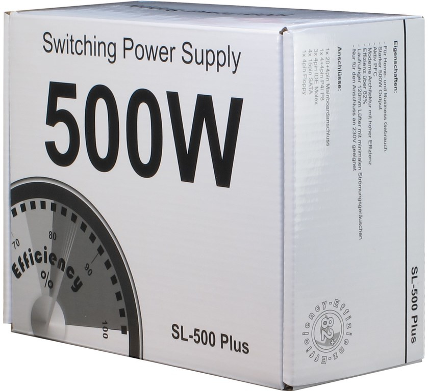 Inter-Tech SL-500 Plus - Netzteil (intern) - ATX12V 2.4, Ansicht 3