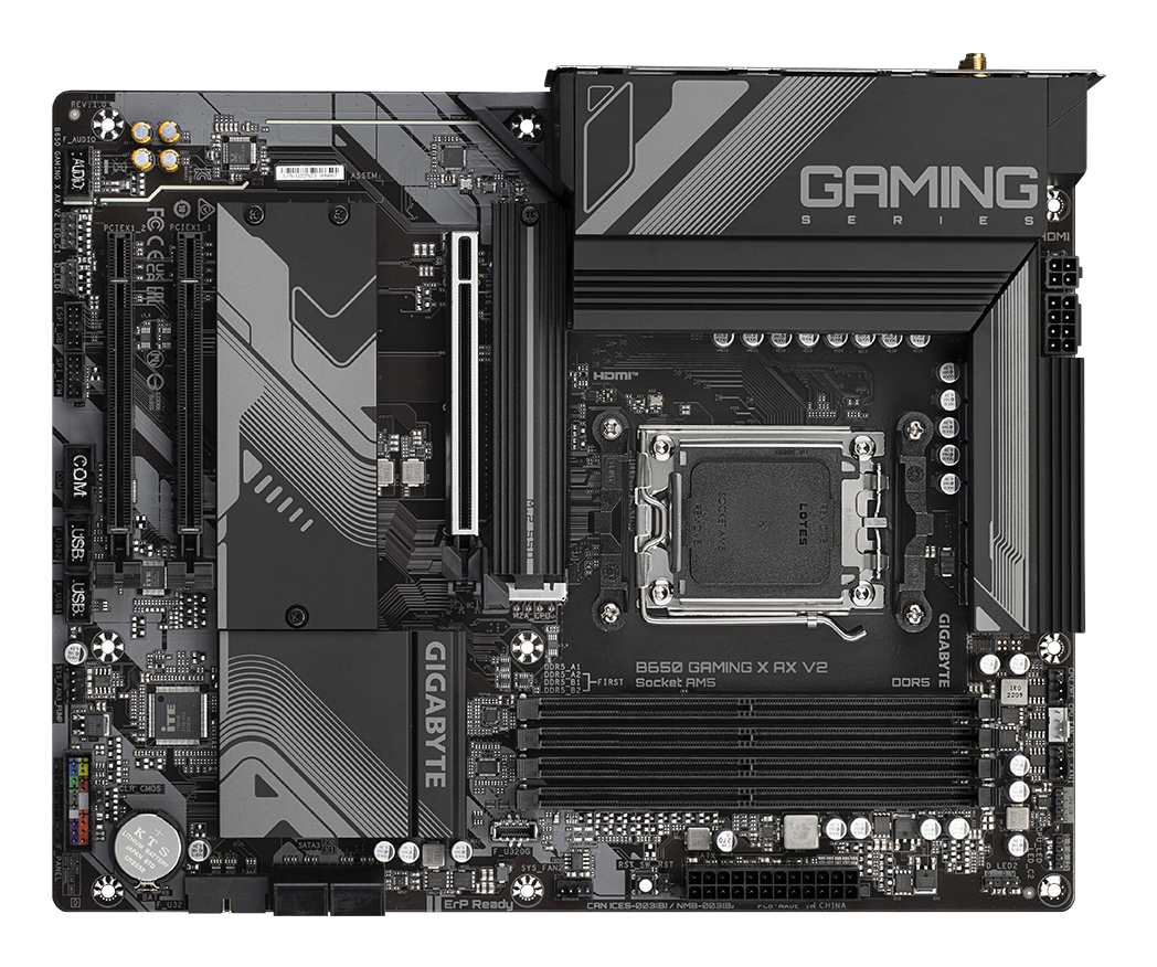 Gigabyte B650 GAMING X AX V2 - 1.X - Motherboard - ATX - Socket AM5 - AMD B650 Chipsatz - USB 3.2 Gen 1, USB 3.2 Gen 2, Ansicht 2