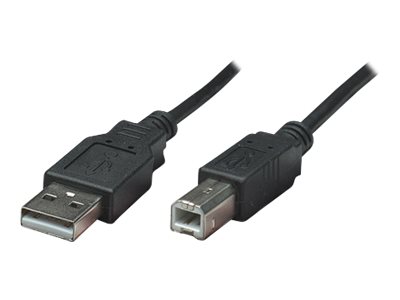 Manhattan USB-A to USB-B Cable, 0.5m, Male to Male, 480 Mbps (USB 2.0), Hi-Speed USB, Black, Lifetime Warranty, Polybag - USB-Kabel - USB (M) zu USB Typ B (M) - USB 2.0 - 0.5 A - 50 cm