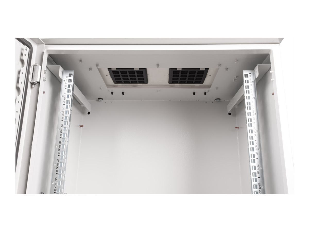 ROLINE 19 Zoll Wandgehäuse Pro 12 HE 600x450 BxT IP55 outdoor grau, Ansicht 4