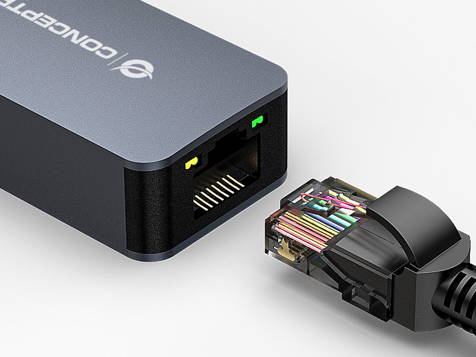 Conceptronic ABBY12G - Kabelgebunden - USB - Ethernet - 2500 Mbit/s - Grau, Ansicht 4