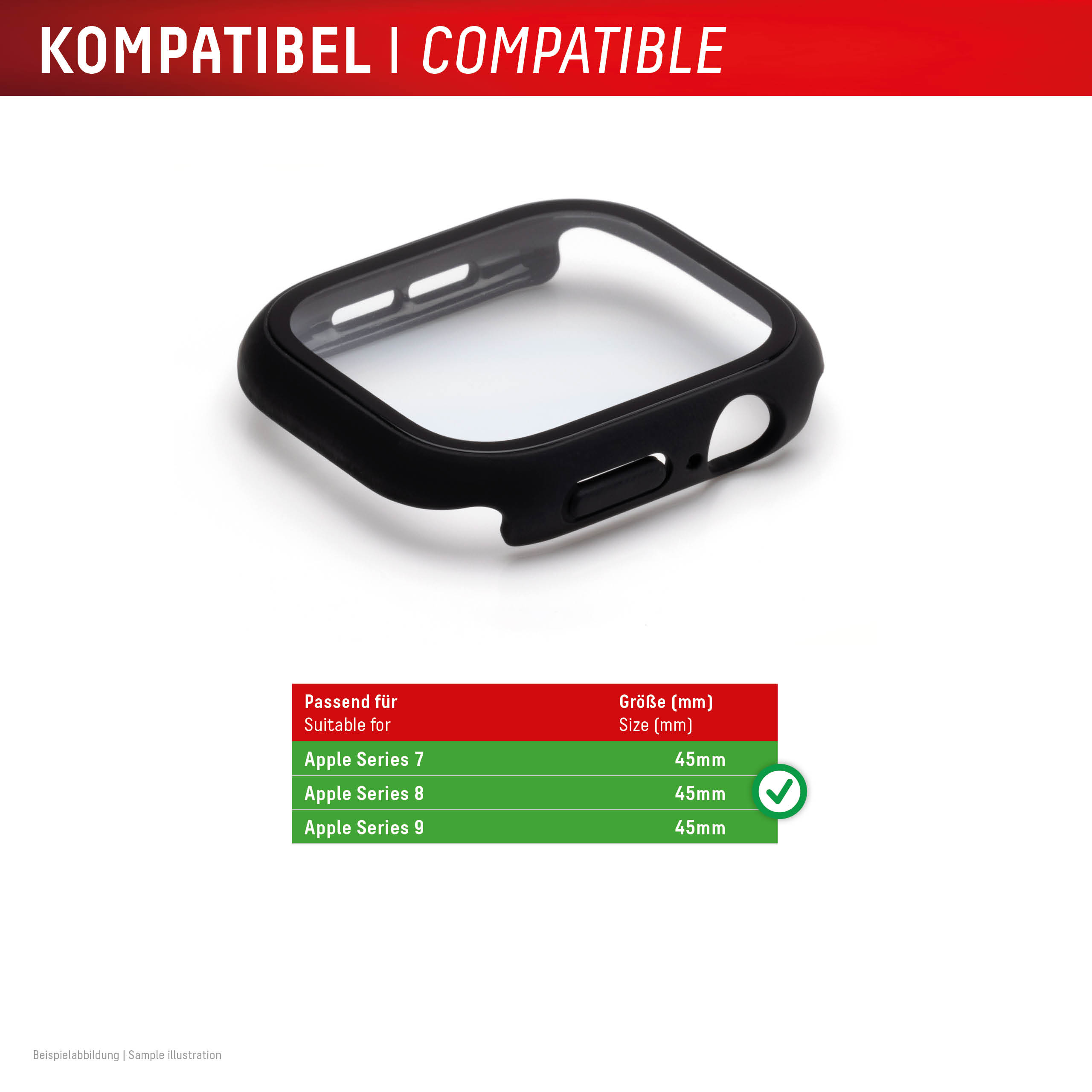 E.V.I. DISPLEX Full Body Apple Series - schwarz Apple Watch 9/8/7 (45mm), Ansicht 3