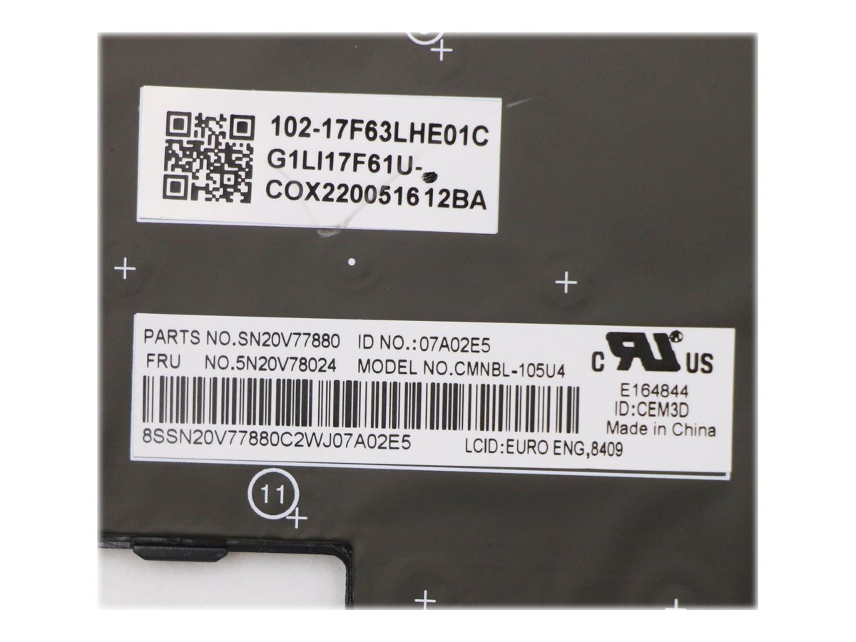 Lenovo Chicony - Ersatztastatur Notebook - hinterleuchtet - TL: UK, QWERTY, Ansicht 3