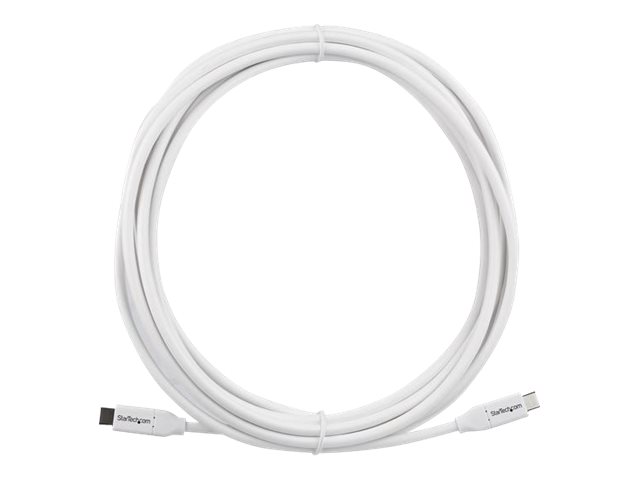 StarTech.com StarTech USB-C auf USB-C Kabel mit 5A Power Delivery - 4m - Weiss - ST/ST - USB 2.0 - USB-IF zertifiziert - USB Typ C Kabel - USB-Kabel - USB-C (M)