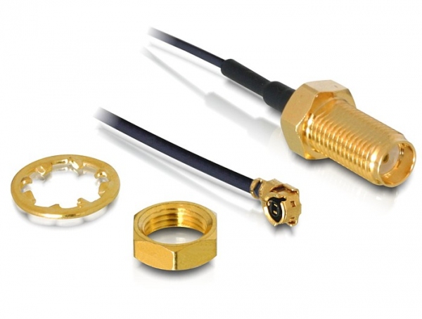 DeLOCK HF Antenna Connection for Installation 35cm Antennekabel Sort