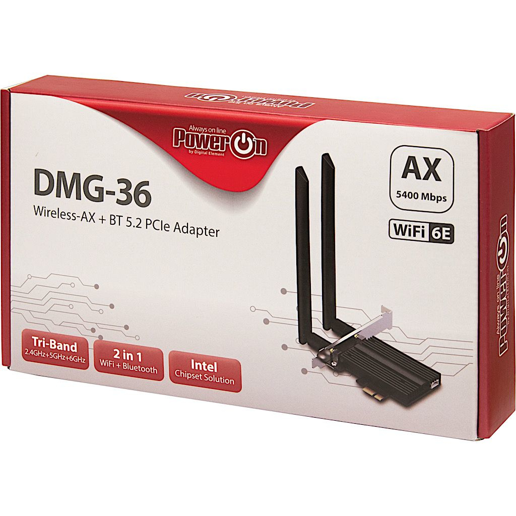 Inter-Tech DMG-36 - Netzwerkadapter - PCIe 2.0 - Bluetooth 5.2, 802.11ax (Wi-Fi 6E), Ansicht 4