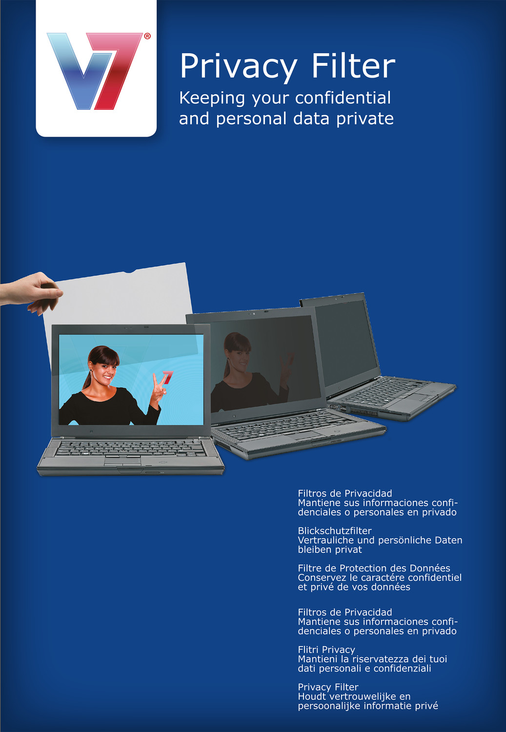 V7 Privacy Filter - Blickschutzfilter für Bildschirme - 54,6 cm Breitbild (21,5 Breitbild), Ansicht 3