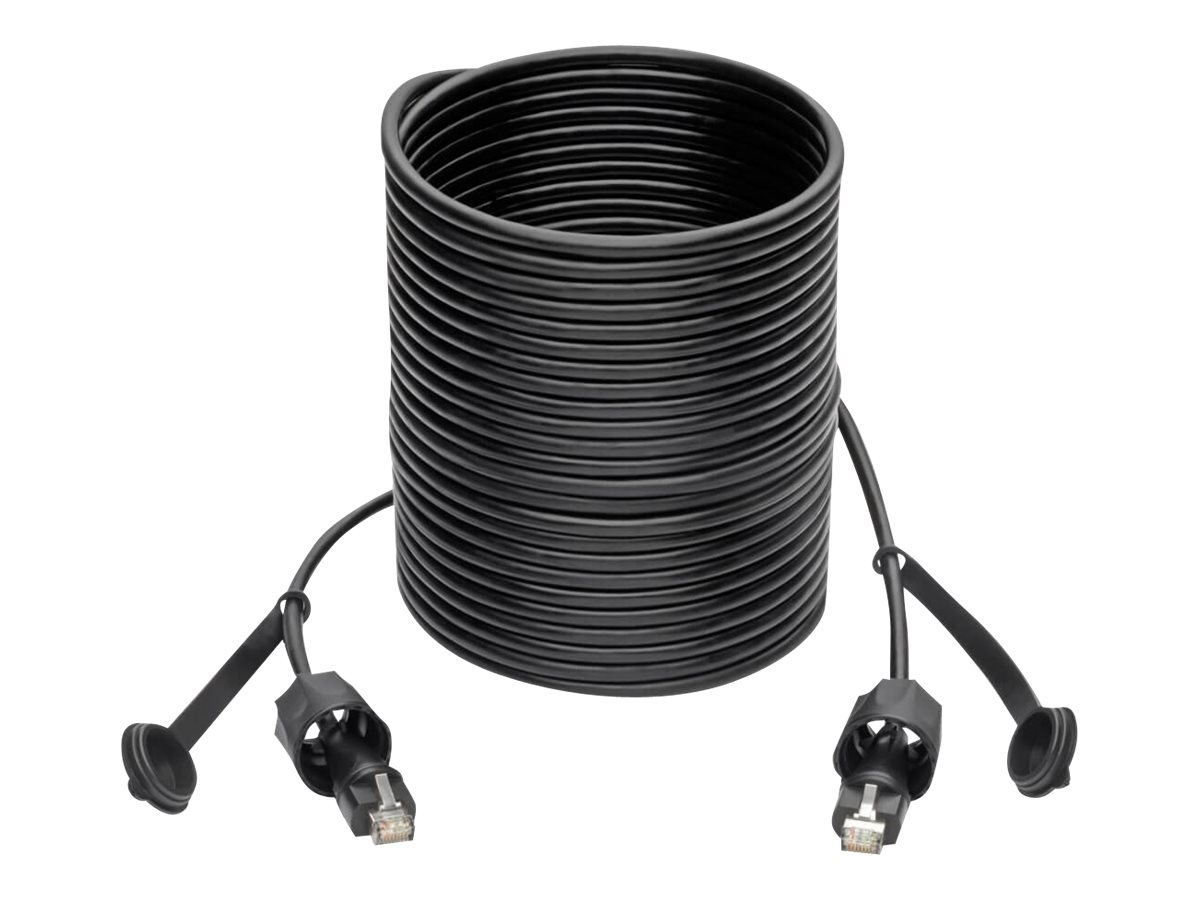 Eaton Tripp Lite Series Industrial Cat5e/Cat6 STP Ethernet Cable - RJ45 M/M, CMX Outdoor, IP68, 26 AWG, TAA, 50 ft. (15.24 m) - Patch-Kabel - TAA-konform - RJ-45 (M) zu RJ-45 (M) - 15 m - STP - CAT 5e/6 - im Freien - Schwarz