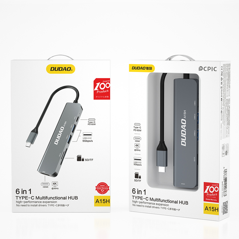 Dudao Alu 6-in-1 USB3.0 Fast Hub multi-functional, Ansicht 2