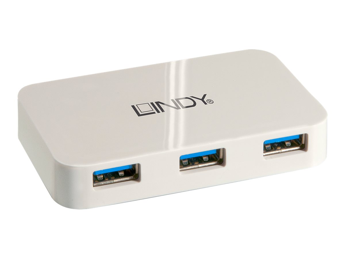 Lindy 4 Port USB 3.0 Hub Basic - Hub - 4 x SuperSpeed USB 3.0 - Desktop