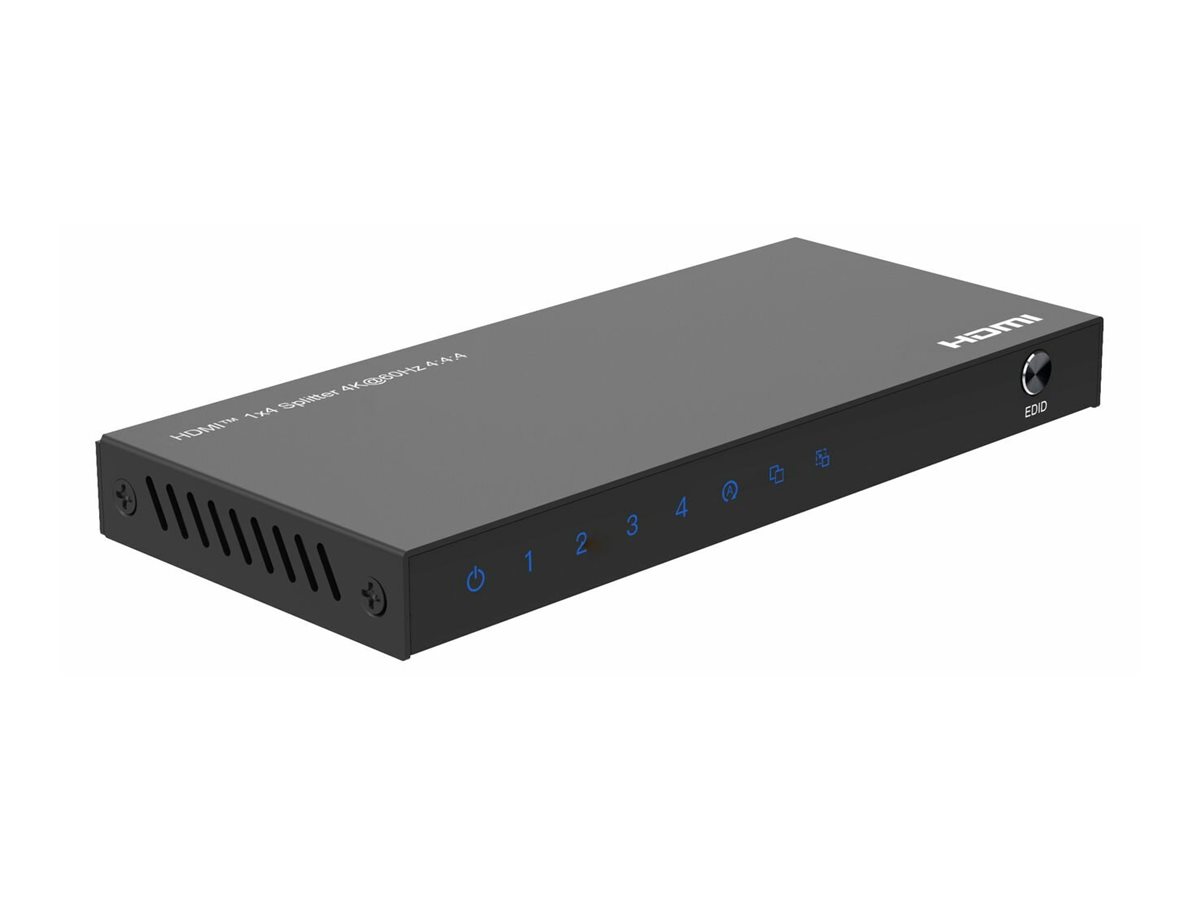 MicroConnect MC-HDMISPLITTER0104-4K - HDMI - 3840 x 2160 Pixel - Schwarz - Stahl - 4K Ultra HD, Ansicht 4