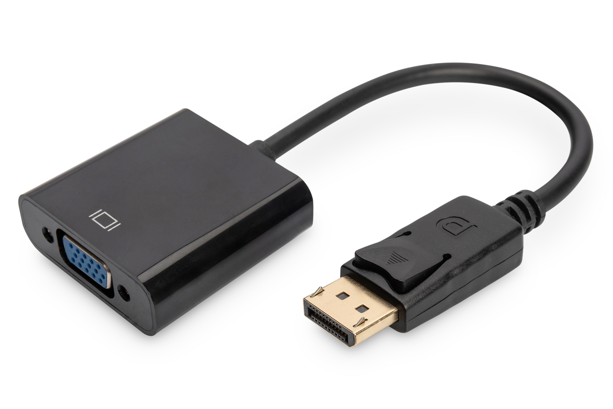 DIGITUS DisplayPort Adapter / Konverter, 0,15 m, DisplayPort, VGA (D-Sub), Nickel, Kupfer, Schwarz