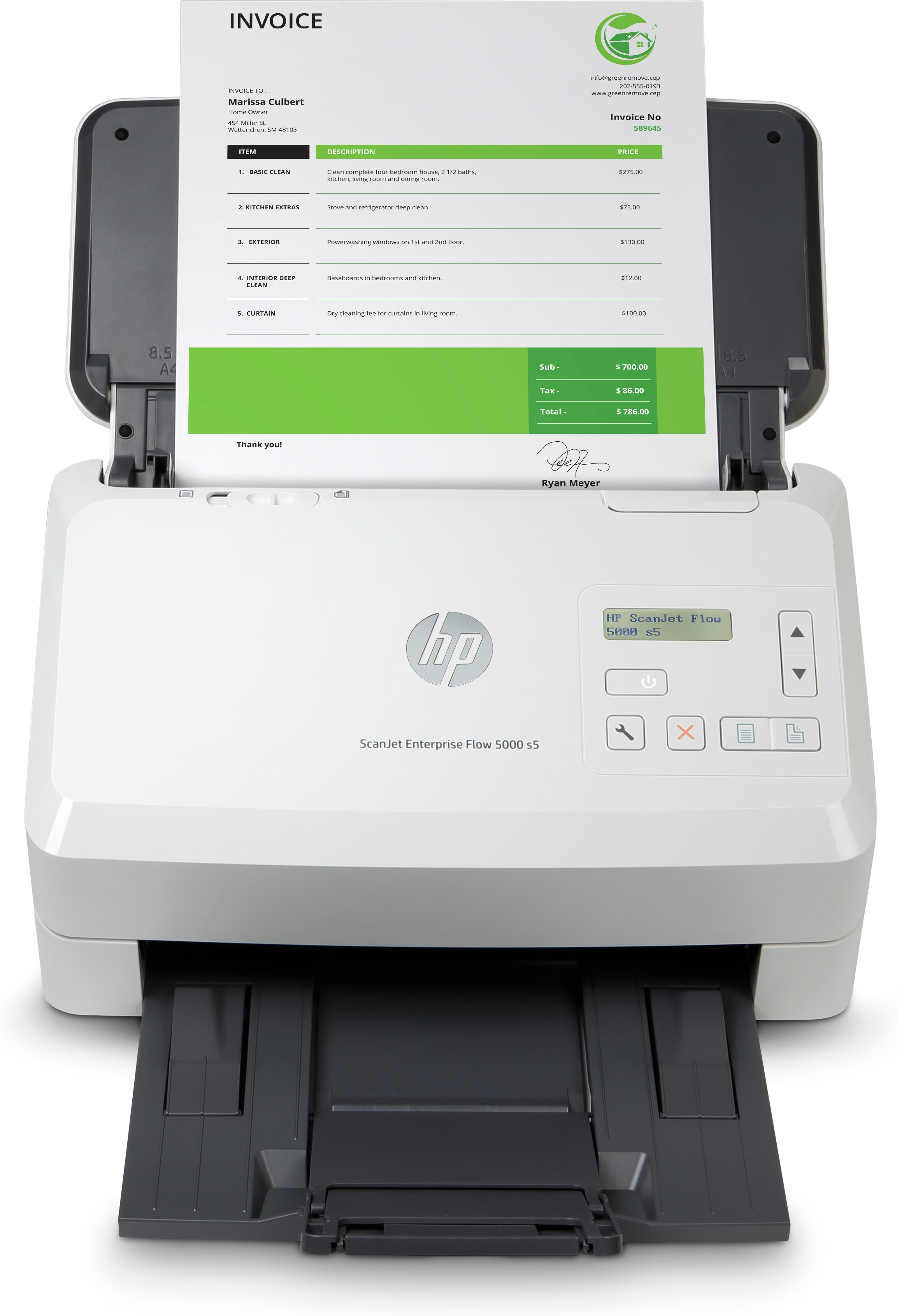 HP Scanjet Enterprise Flow 5000 s5, 216 x 3100 mm, 600 x 600 DPI, Scanner mit Vorlageneinzug, Weiß, CMOS CIS, 7500 Seiten