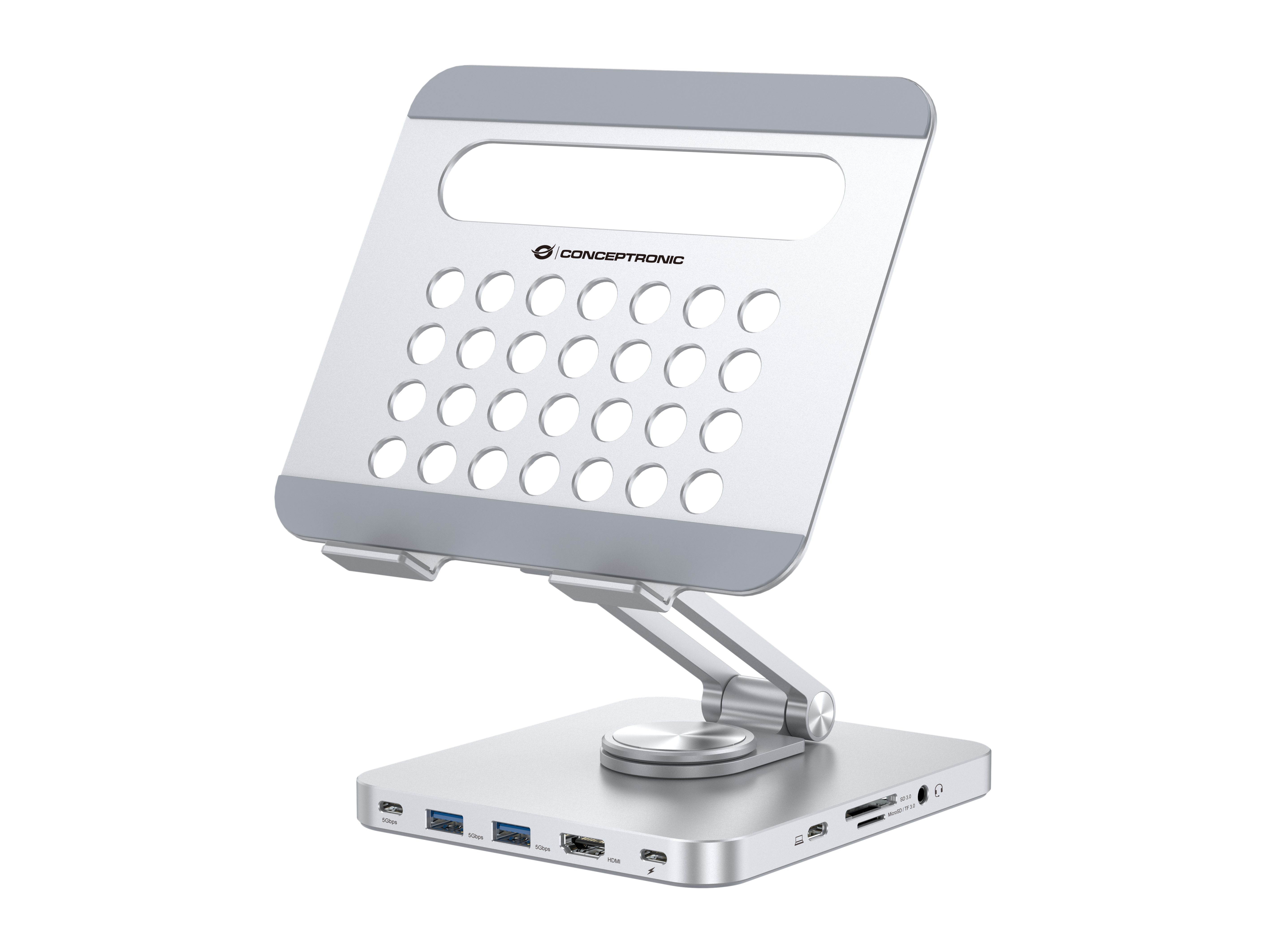 Conceptronic Tablet Halterung inkl 8-in-1 Docking Station si, Ansicht 2