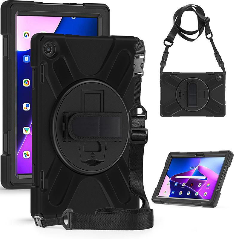 eSTUFF AUSTIN - Hintere Abdeckung für Lenovo Tab M10 Plus (3rd Gen) - Silikon, Polycarbonat - Schwarz - 10.1, Ansicht 2