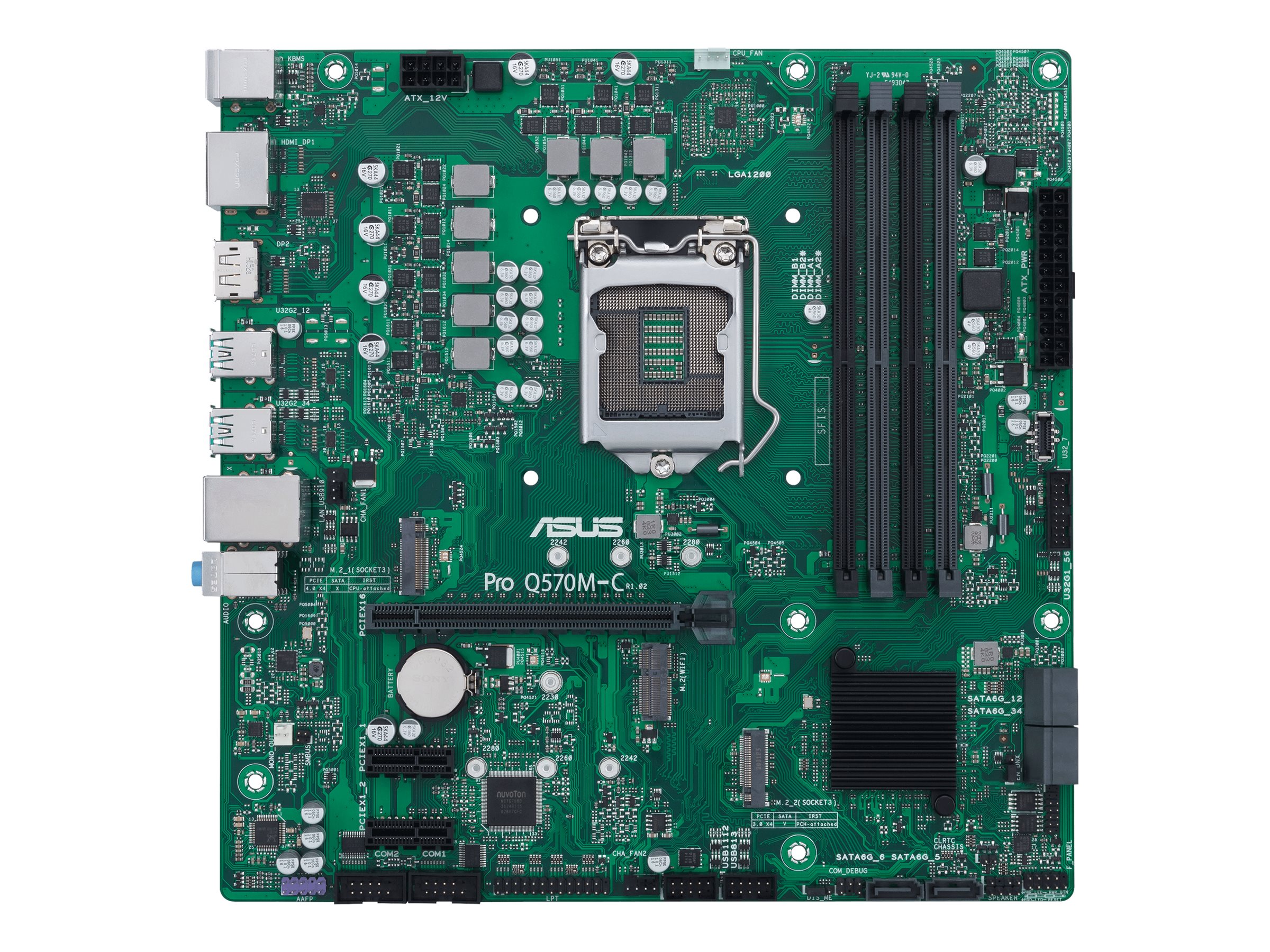 ASUS Pro Q570M-C/CSM - Motherboard - micro ATX - LGA1200-Sockel - Q570 - USB-C Gen1, USB 3.2 Gen 1, USB 3.2 Gen 2 - Giga