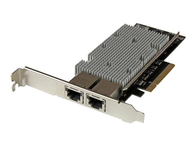 StarTech.com 2 Port PCI Express 10GBase-T Ethernet Netzwerkkarte - 10GbE Ethernet Adapter mit Intel X540 Chip - Netzwerkadapter - PCIe 2.0 x8 Low-Profile - 10Gb Ethernet x 2 - Schwarz