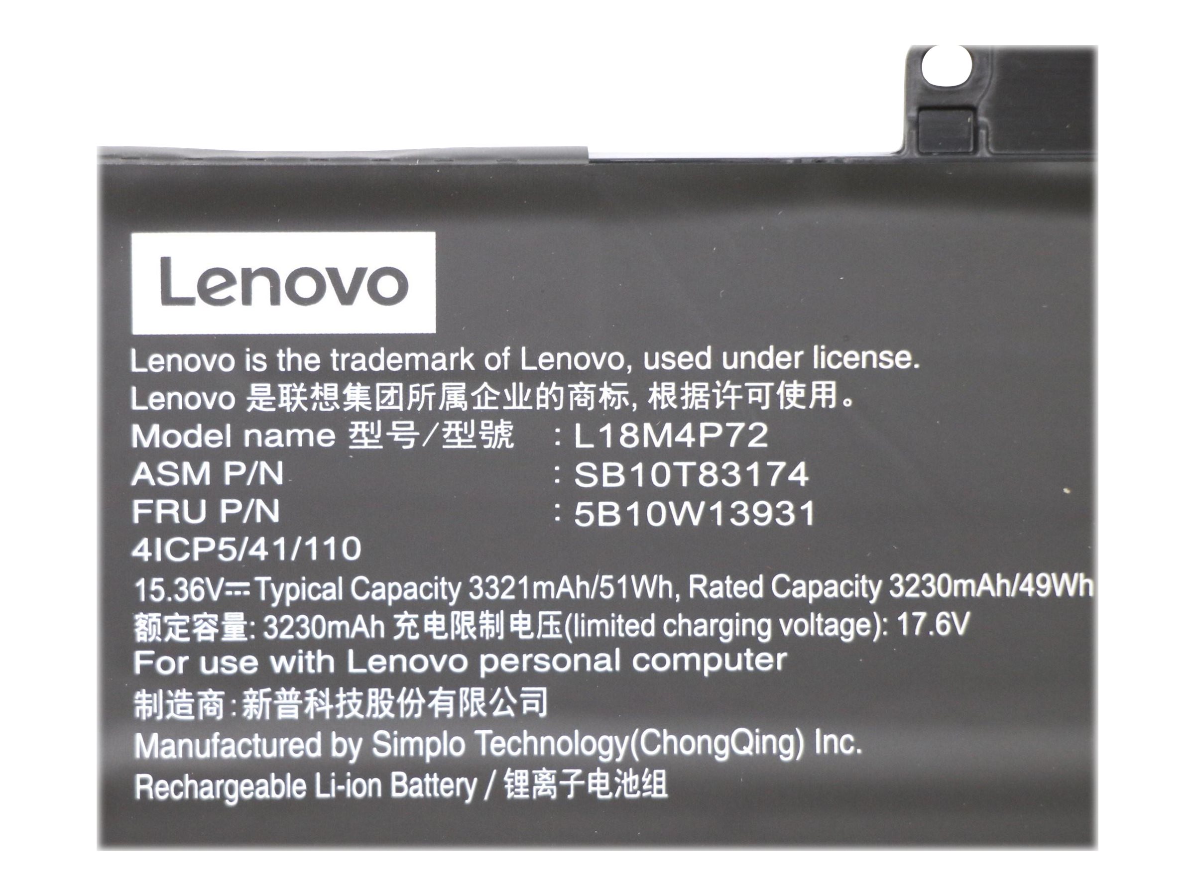 Lenovo Simplo L18M4P72 - Laptop-Batterie - Lithium-Ionen, Ansicht 2