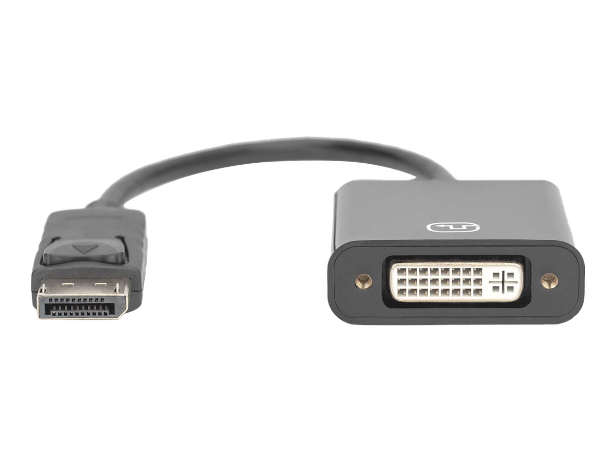 DIGITUS - Videoadapter - DisplayPort (M) eingerastet zu DVI-I (W) schraubbar - DisplayPort 1.1a - 15 cm - aktiv, 1080p-Unterstützung, 60 Hz