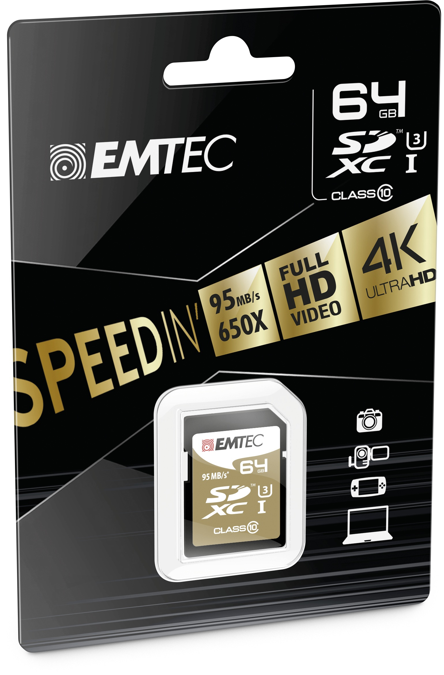 EMTEC SpeedIN' - Flash-Speicherkarte - 64 GB, Ansicht 2