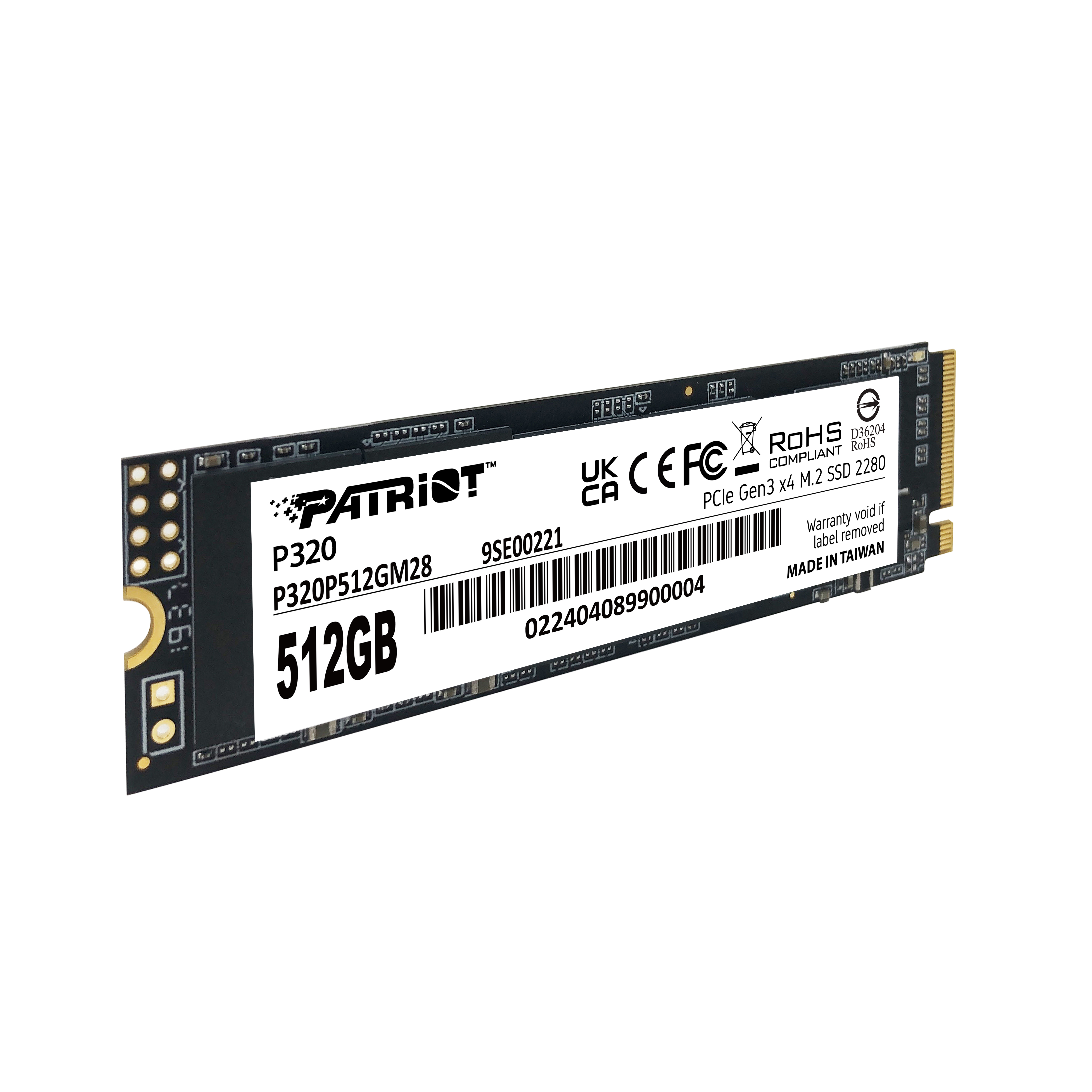 PATRIOT SSD P320 M.2 Pci Express 3.0 x4 NVMe, Ansicht 3
