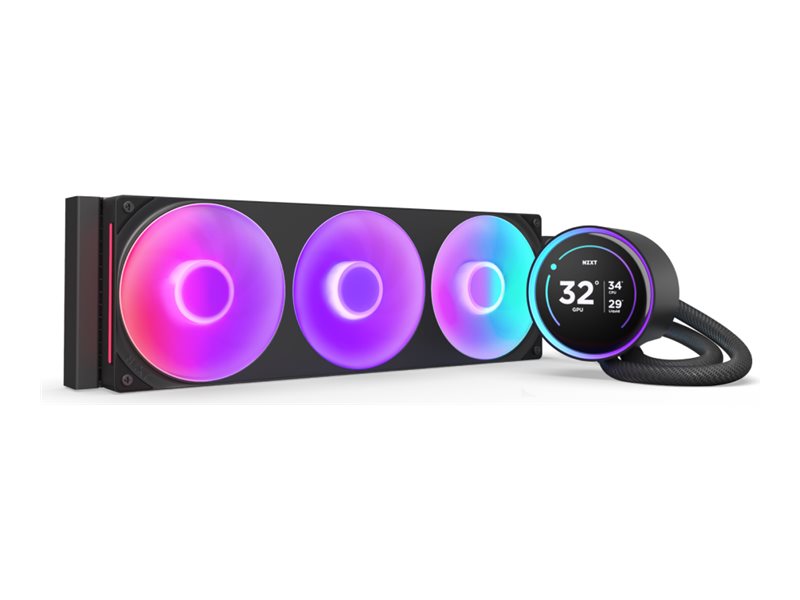 NZXT Kraken Elite 360 RGB - Prozessor-Flüssigkeitskühlsystem - mit LCD-Display - Kühlergröße: 360 mm - (für: LGA1851, LG