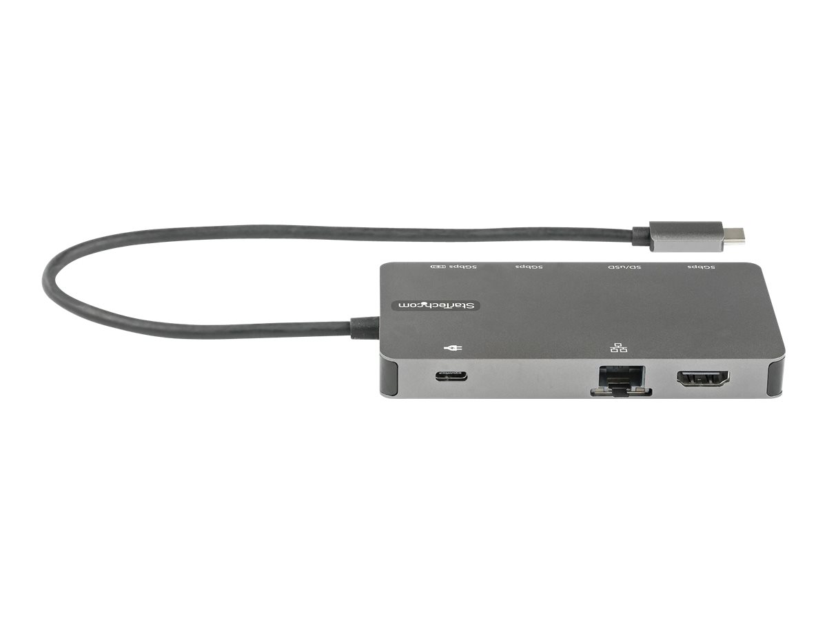 StarTech.com USB C Multiport Adapter - USB C auf HDMI 4K 30Hz/VGA Reiseadapter/Docking station - 5Gbit/s USB 3.0 Hub (USB A/USB C) - 100W Power Delivery - SD/Micro SD Kartenleser - Gigabit Netzwerk - 30cm Kabel