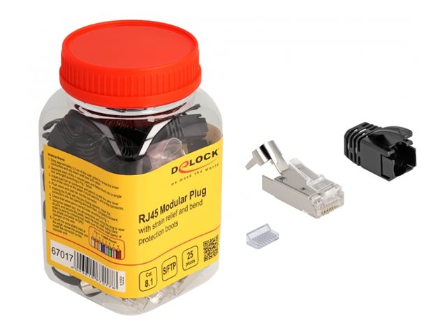 Delock Netzwerkanschluss - RJ-45 (M) - SFTP - CAT 8.1 - ohne Haken (Packung mit 25)