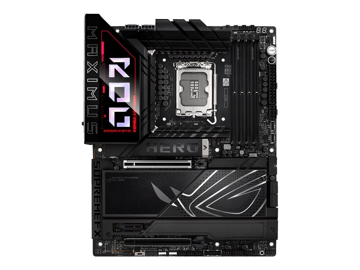 ASUS ROG MAXIMUS Z890 HERO - Motherboard - ATX - LGA1851 Sockel - Z890 Chipsatz - USB4, USB 3.2 Gen 1, USB-C 3.2 Gen2, USB 3.2 Gen 2 - Wi-Fi 7, Bluetooth, 5 Gigabit Ethernet - Onboard-Grafik (CPU erforderlich)
