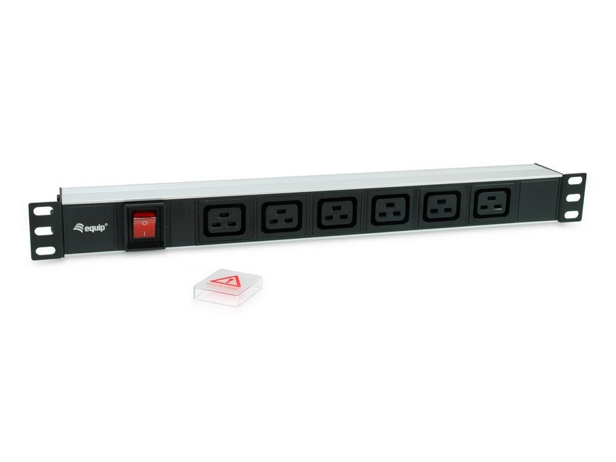 Equip 19 Steckdosenleiste IEC C20->6xIEC C19+Switch Alu. - Steckdosenleiste, Ansicht 2