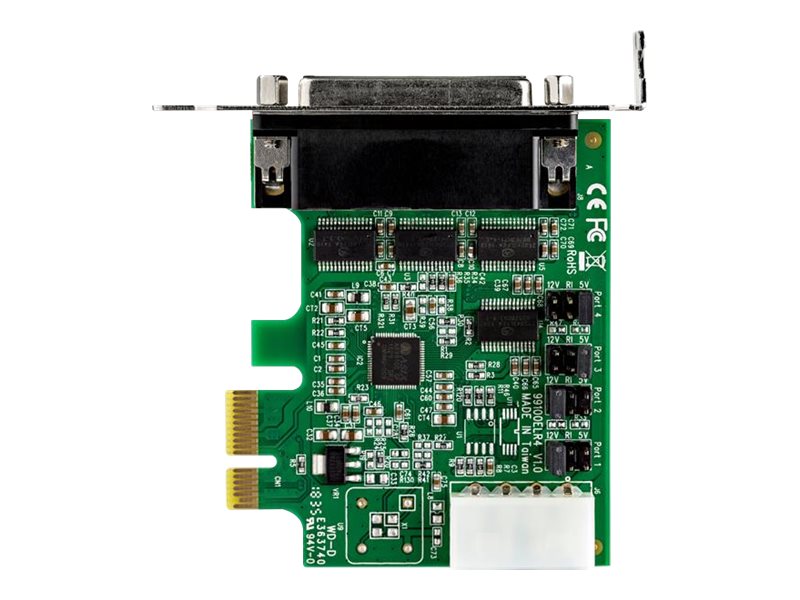 StarTech.com Startech 4 Port Serielle PCI Express RS232 Adapter Karte - PCIe Serielle Host Controller Karte - PCIe zu Seriell DB9 - 16950 UART - Niedrig Profil Erweiterungskarte - Windows & Linux (PEX4S953LP)